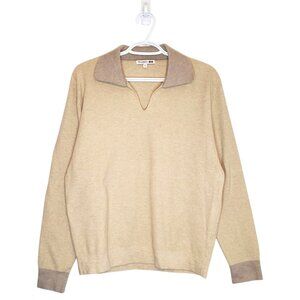 Uniqlo x JW Anderson knit polo sweater tan size M